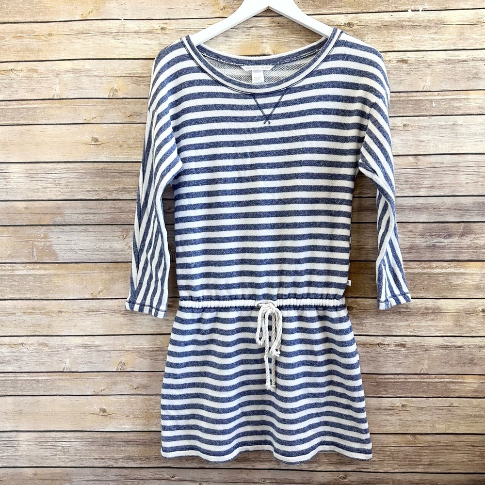 Victoria’s Secret Mini Dress Women’s Size XS Blue White Stripe Terry Loungewear